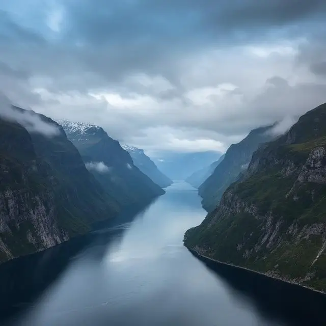 A dramatic view of the Norwegian Fjords